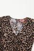 Reversible Two Way Wear Leopard Floral Print V Neck A Line Slit Midi Dress